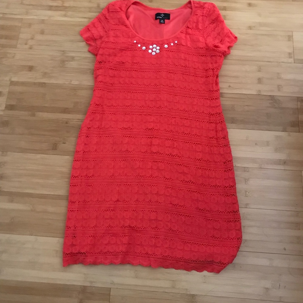 Ronni Nicole coral dress